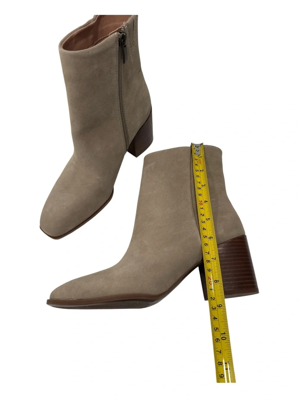 Nordstrom Novanna Sued Ankle Booties in Taupe - Women's Block Heel Size 8 M